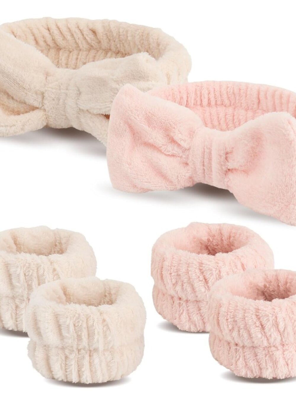 Spa Headband and Wristband Set, Face Wash Headband